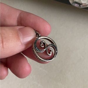 Jane Seymour open heart collection blue diamond wave necklace